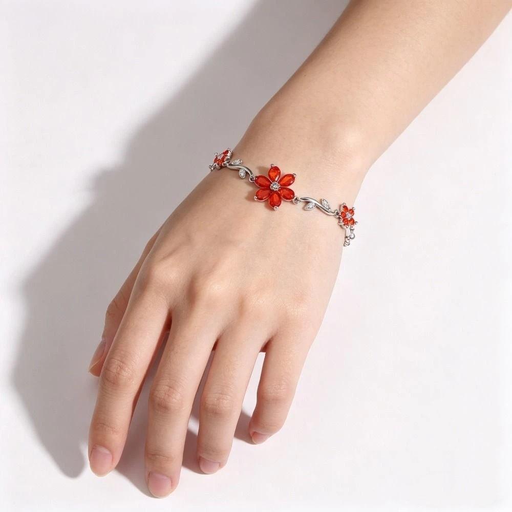 Y2K Chain Bracelet Crystal Women's Bracelet Sweet Flowers Bracelet