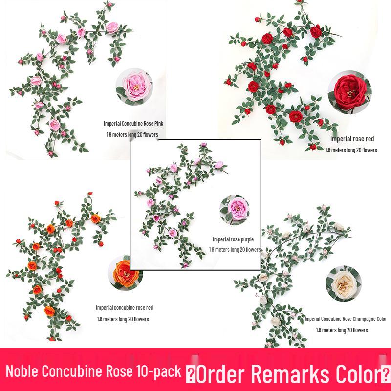 Silk Rose Vine Artificial Flower Chain for Living Room Decor