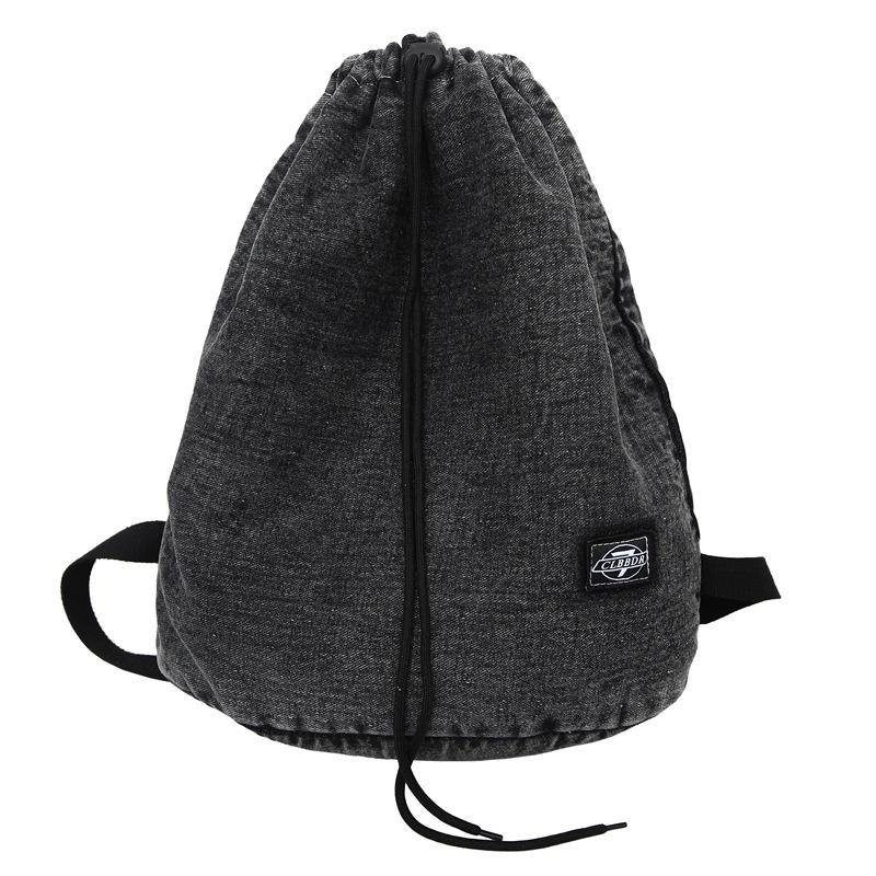 Джинсовый школьный рюкзак унисекс большой емкости чёрный