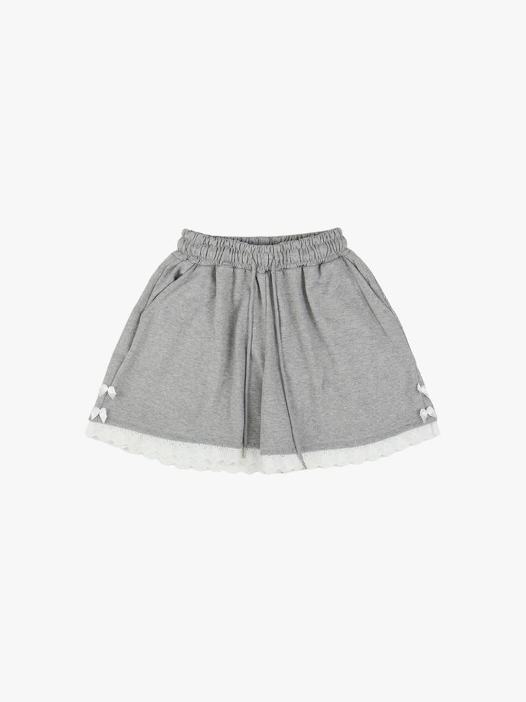 PINK PINEAPPLE Bouquet Lace Shorts_Grey