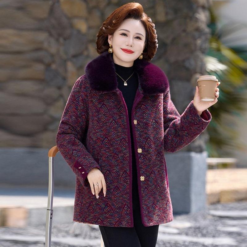 Winter mink coat velvet women's thickened coat old lady warm clothes