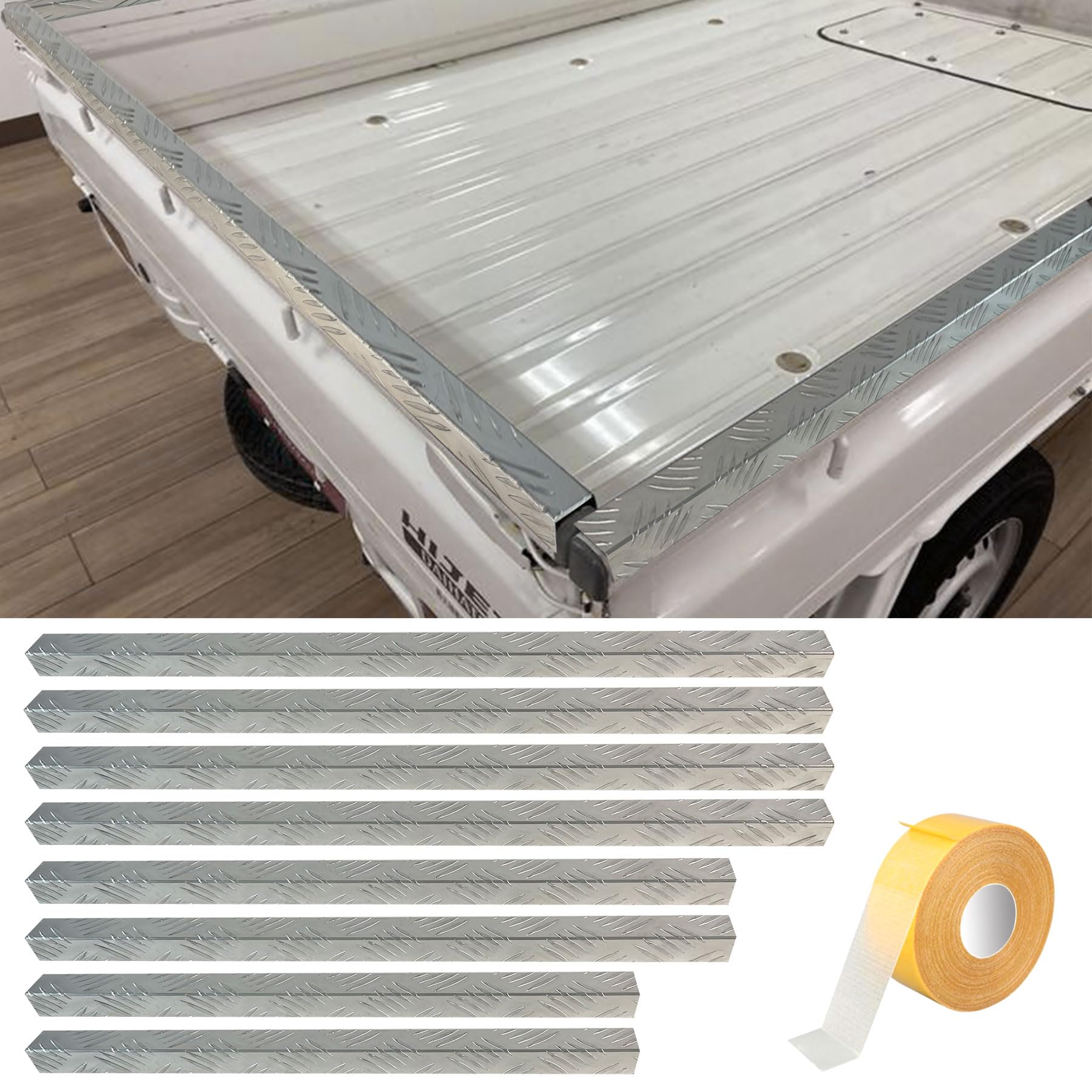 

KUKUAN Gate Aluminum Side Guard for Light Load Bed Easy Universal Compatible with Commercial and Farm Hijet Truck Load Bed Torii Gate Protector,