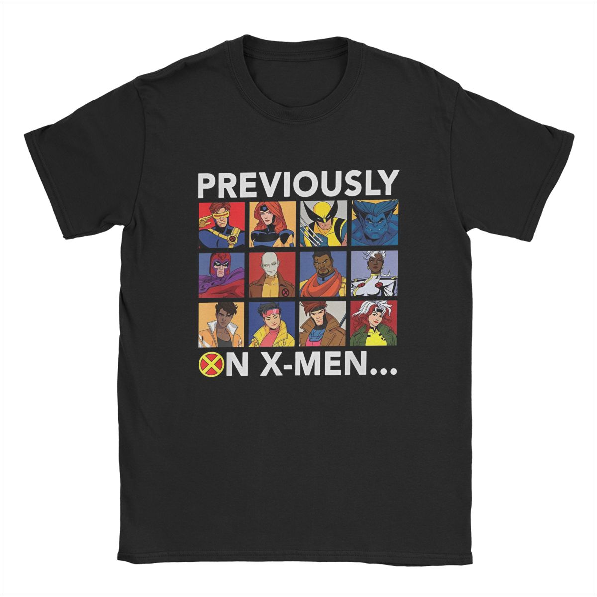 Смешная футболка XMen 97 Команда Ранее в XMen Мужская Женская Круглый Вырез Хлопковая Футболка Короткий Рукав Футболки Одежда для Вечеринки 2XL