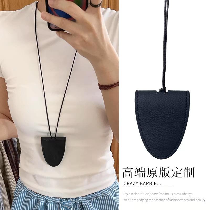 Кожаное длинное ожерелье корейский инс сумка подвеска аксессуары женский хомут портативный чехол для очков нишевый дизайн мода