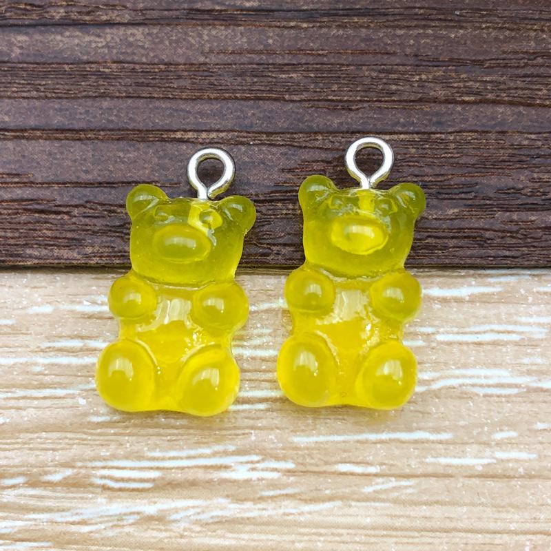 Cute Colorful Cartoon Bear Pendant Charm - Resin DIY Jewelry Accessory