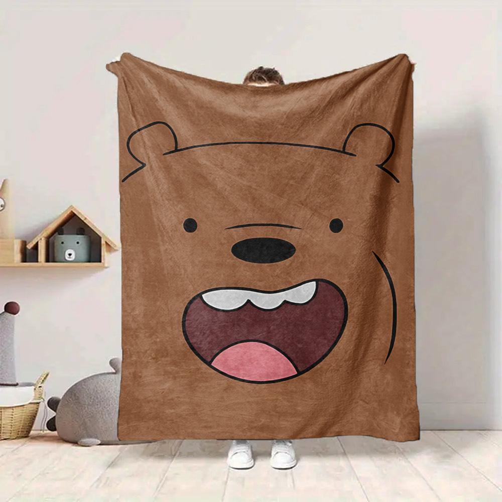 1pc We Bare Bears Flannel Throw Blanket Lightweight Soft Warm All Season Blanket for Sofa, Bed, Travel,L1028064
