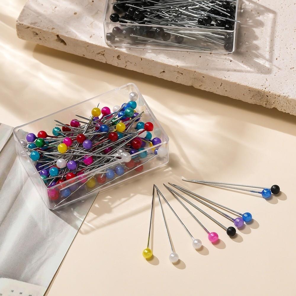 600PCS/BOX Round Head Pearlized Ball Head Pins Multicolor Sewing Pins Quilting Pins  Dressmaking