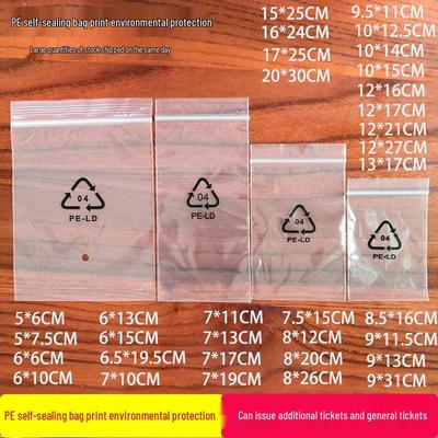 Transparent PE Self-Sealing Bag with Recycling Symbol, LDPE Storage Pocket Bag for Hardware