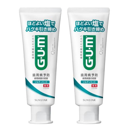 GUM Medicated Salt Toothpaste for Periodontal Disease Prevention, Salty Mint (Standing Type, Spicy Mint Type), 150g x 2 Packs
