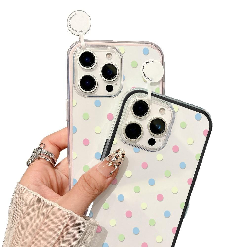 Applicable To iPhone17ProMax 2-in-1 Color Polka Dot Mobile Phone Case 16 Simple 15ProMax Niche Large Hole
