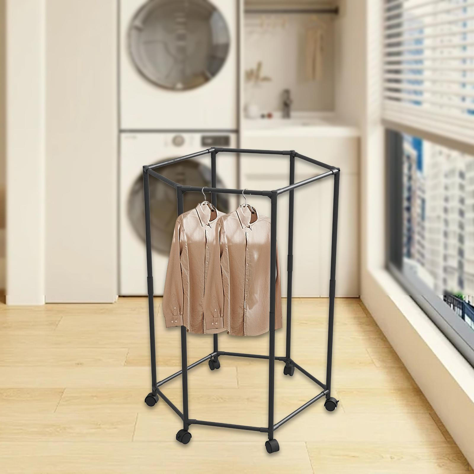

Clothes Rack Garment Display Retail Outdoor Dry Hanging for Air Clothing Scarves. Black Single
