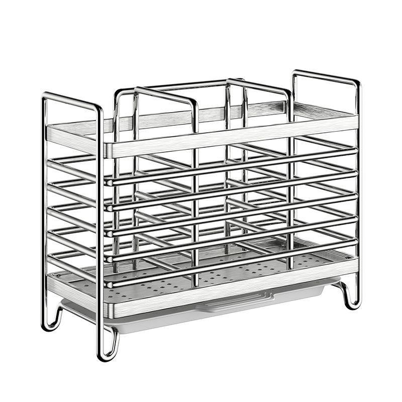 Stainless Steel Chopsticks Holder Wall Mounted Kitchen Utensil Drying Rack Countertop Spoon Fork Storage Organizer Drainer
