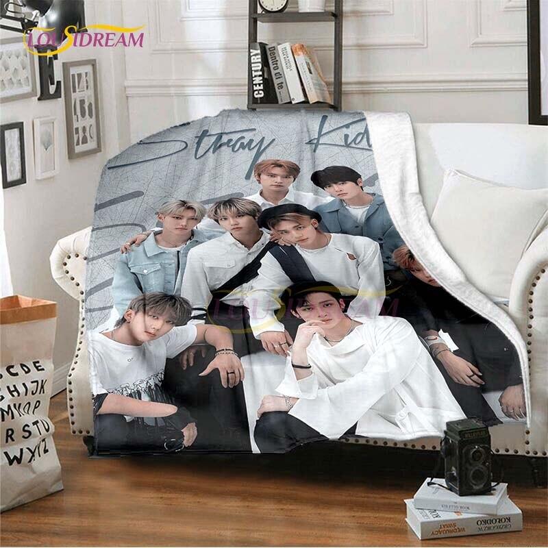 Nieuw Kpop Sterren Stray Kids Plaid Zachte Dekens voor Bedden Bankhoes Winter Beddengoed Queen Size Kamer Decoratie Fans Cadeau Picknick