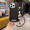 Applicable To Huawei Mate60 Mobile Phone Case, Personalized Polka Dot Honor 300PRO with Lanyard Leather Pattern Anti-drop Protective Cover