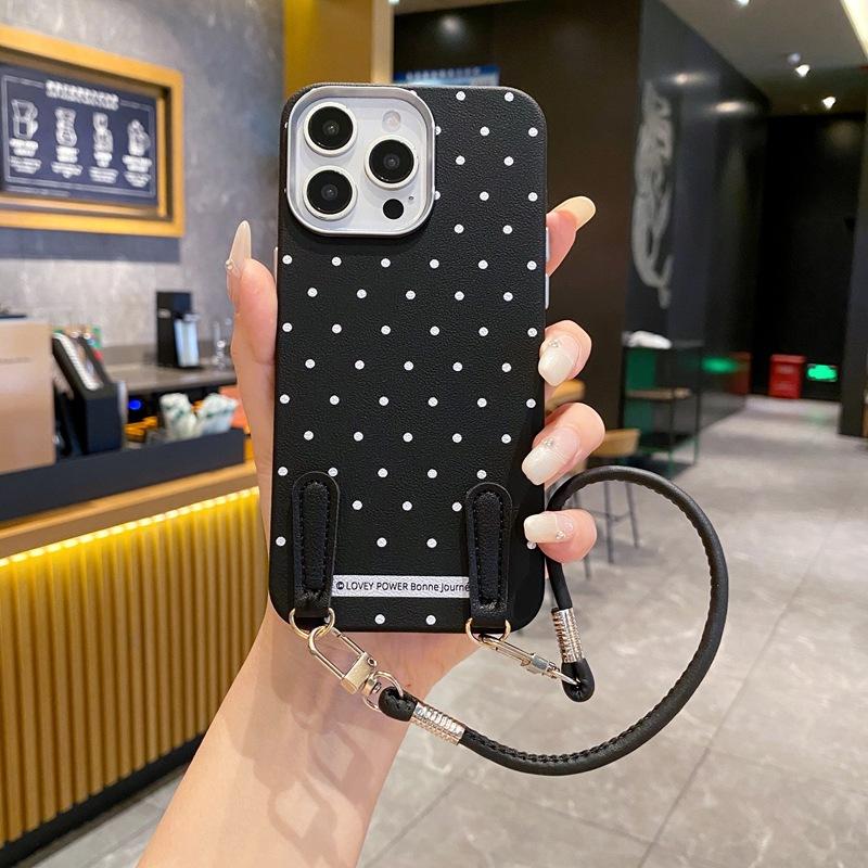 Simple Polka Dots Are Suitable for VIVO V30E Mobile Phone Case, New Y36 Leather Pattern S19PRO Personalized Hand Rope, Couple Model.