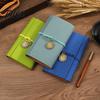 Stain-resistant Journal A6 Faux Leather Notebook, 6 Ring Loose Leaf Binder with Retro Clock Ink-proof Planner Pendant, 7 Inch Personal for Travel