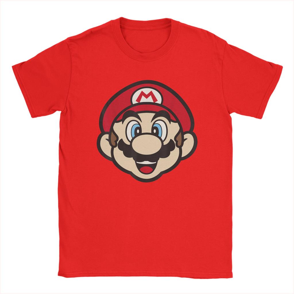 Mens Marios Big Face T Shirts Pure Cotton Clothes Vintage Short Sleeve Round Neck Tee Shirt New Arrival TShirts