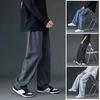Men Jeans Wide Leg Pants Baggy Trouser Fashion Loose Retro Straight Long Pants Washed Denim Blend Casual Overalls Streetwear for Outdoor Travel