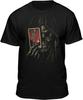 Men's Graphic Death by Tarot Card Reaper Skull Face Skeleton Bones Vintage T-Shirt Black