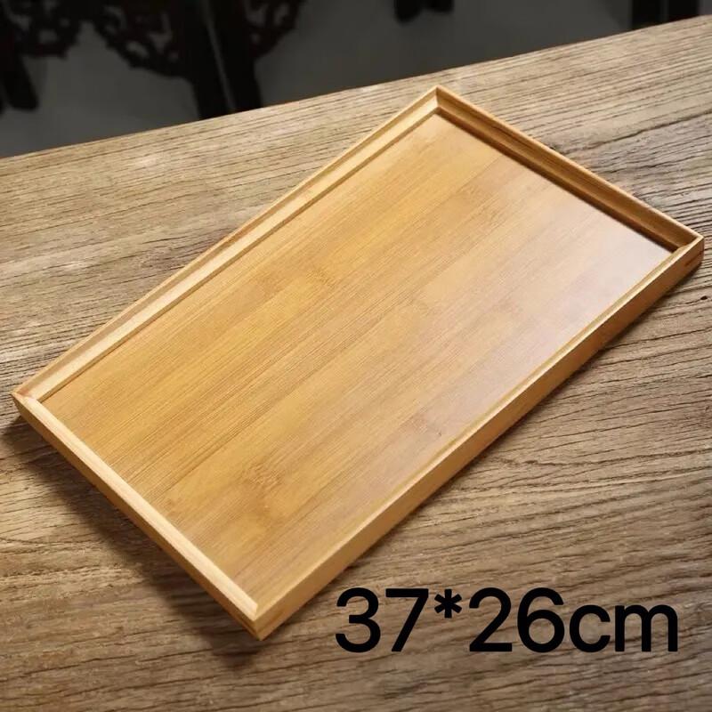 Minimalist Natural Bamboo Double-Layer Rectangular Tea Tray