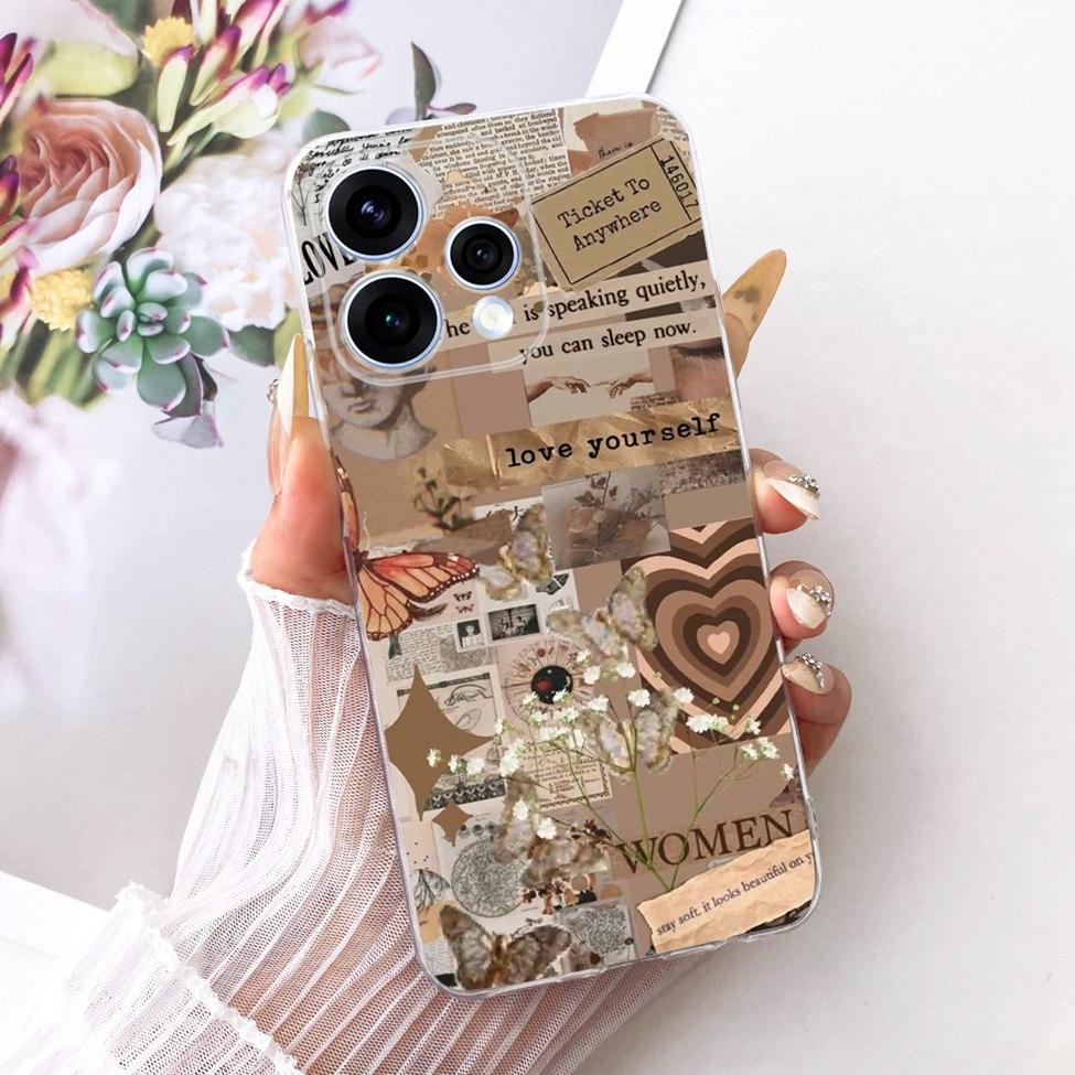 Transparent For Oppo Reno15 Cover Luxury Cute Cat Fashion Butterfly Cool Painted Bumper Casing For Oppo Reno15 5G CPH2825 Case
