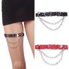 Punk Thigh Ring Leg Harness Chain Heart Garter Belt PU Leather Women Suspenders Fashion Accessories