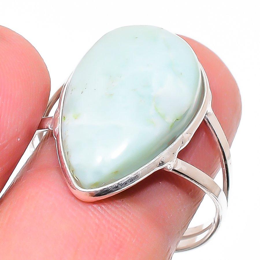 

Natural Chrysoprase Gemstone 925 Sterling Silver Jewelry Ring Size 9.5 R7W76