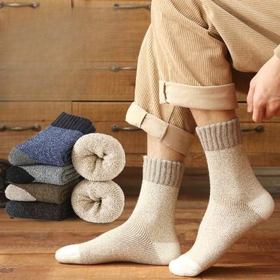 Meias Masculinas de Inverno Plus Super Grossas Quentes de Lã de Anel de Lã