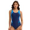 Triangle Swimsuit Women's Conservative Color Block Sleeveless Backless Swimsuit
