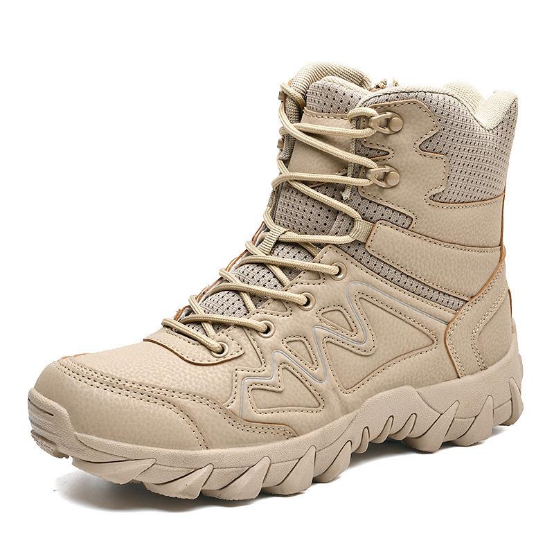 

Autumn and winter large size outdoor mountaineering land boots men s middle help desert adventure sports mountain camping tactical military boots 46
