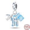 Copper Fashion Travel Airplane Luggage ThreePiece Set Charm Bead Charms Ideal For Women Authentic Bracelets Pendant Do It Yourself Jewellery