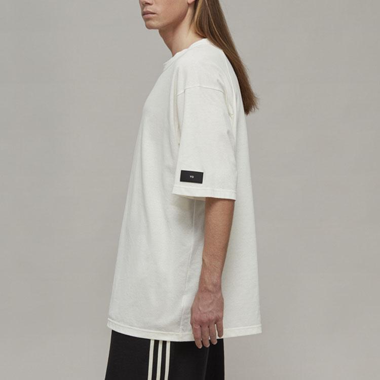 Y-3 T-Shirts Unisex Gray White Crew Neck Moderate Straight Fit HZ8825