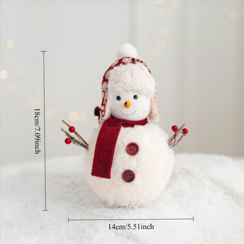 1pc Christmas Cute Ornaments Gift Favors Plush Cartoon Snowman Doll Knitted