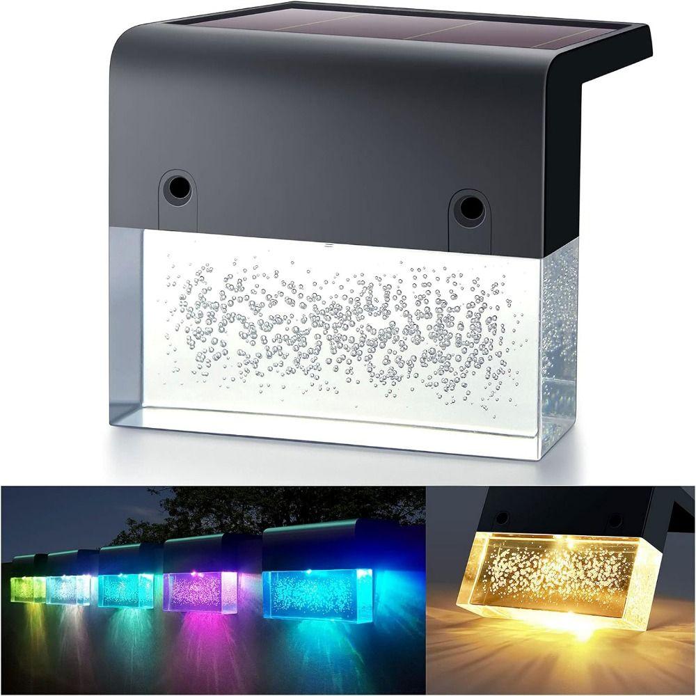 Waterproof Solar Deck Lights LED Light Terraces Railing Lamp Easy To Use Solar Step Lights  Yard