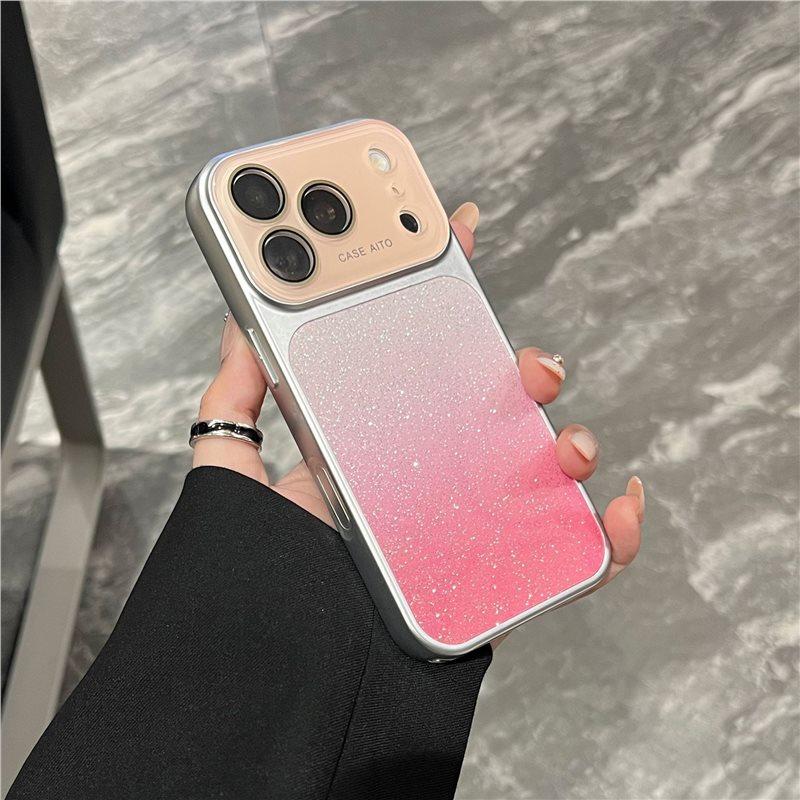 Applicable iPhone17Pro max mobile phone case large window starry sky glitter gradual change Apple 16 anti-drop protective case