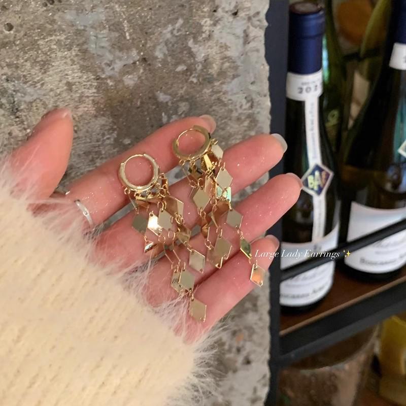 

Элегантные роскошные серьги-кисточки с бриллиантами для женщин - модный холодный стиль с супер яркими пайетками A2145 золотой