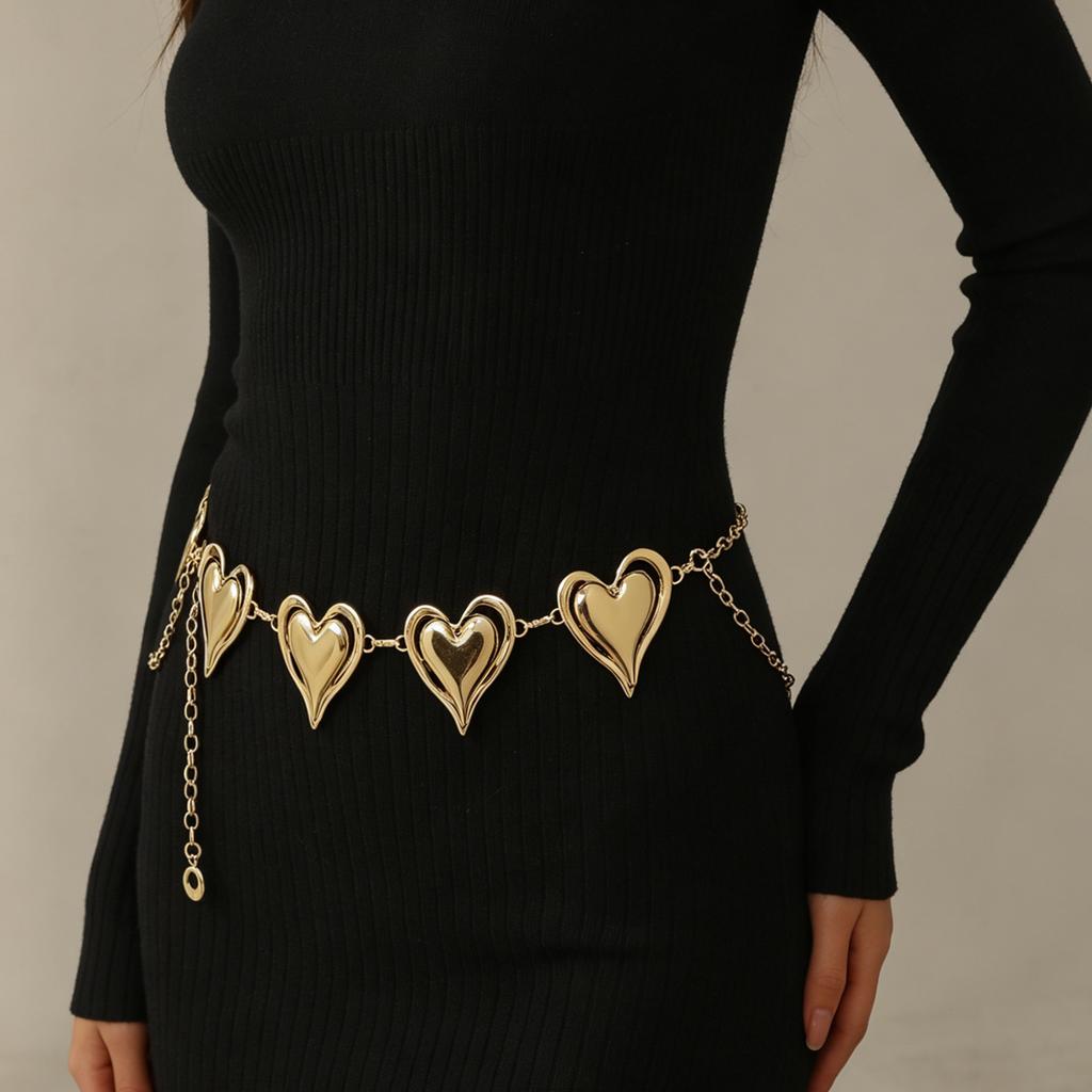 European and American Jewelry Love Waist Chain Belly Button Chain with Skirt Women's Niche High-end Chain Belt