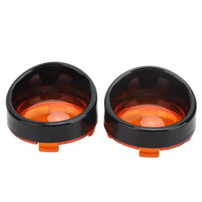2 Stück Motorrad Blinker Lichtabdeckung Verkleidung Schutzhülle Starke Lichtdurchlässigkeit Schwarz Orange