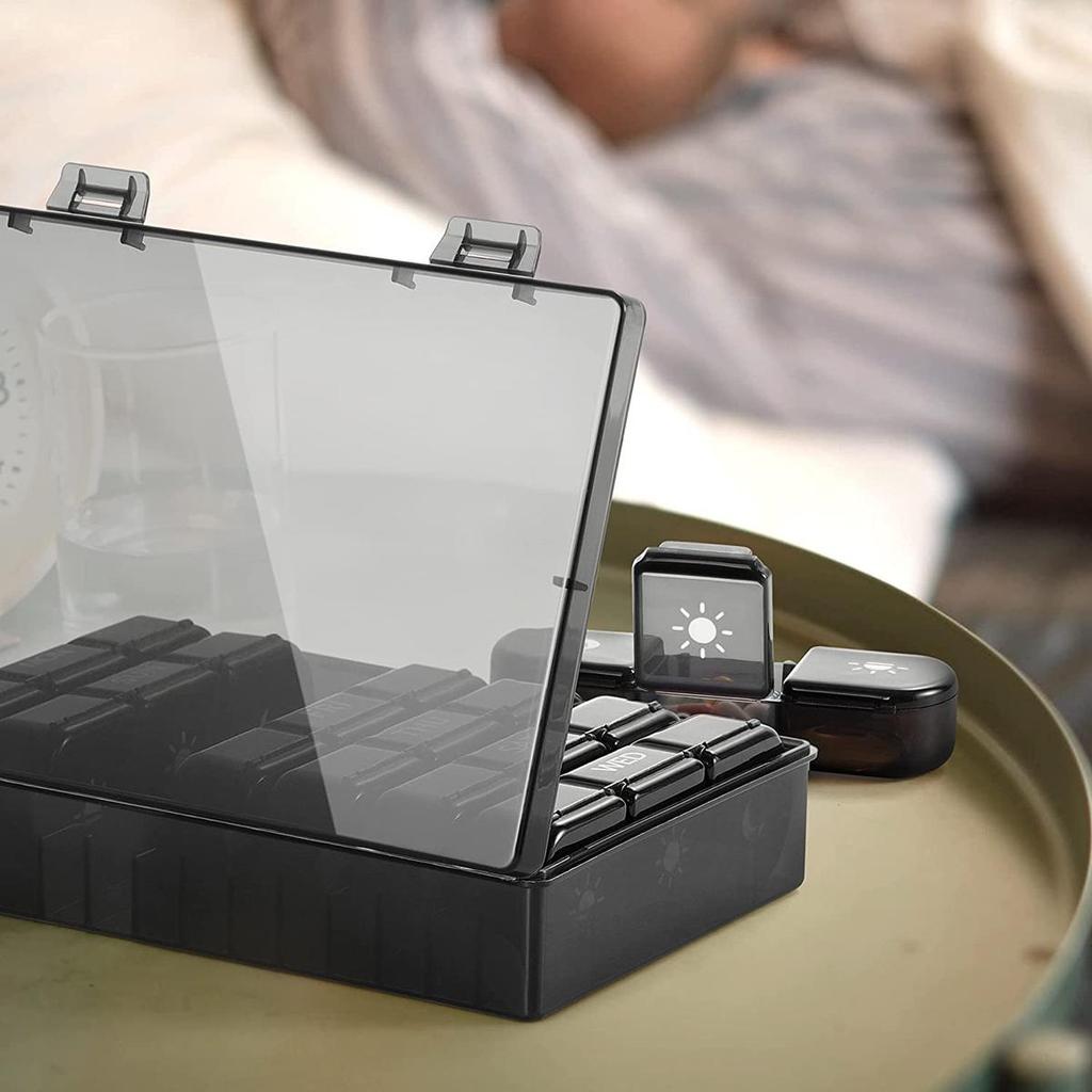 Updated Weekly Pill Organizer Case 7 Days Travel Pill Box Container 3 Times A Day Large Capacity for Vitamins Medicine Fish Oils