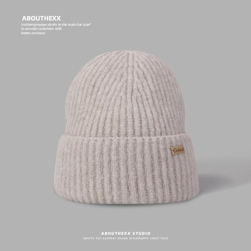 Wool Hat for Women In Winter Small Face Protection Ears and Warm Knitted Hat Outdoor Cold Protection Big Head Flange Hat Men Cold Hat