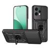For Oppo Reno14 5G (Global) Case with Slide Camera Lid PC+TPU Kickstand Phone Cover