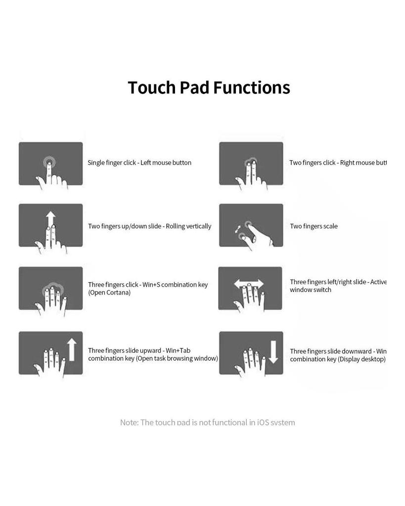 Bezprzewodowa klawiatura BT składana klawiatura Przenośna ultra cienka klawiatura BT z touchpadem dla