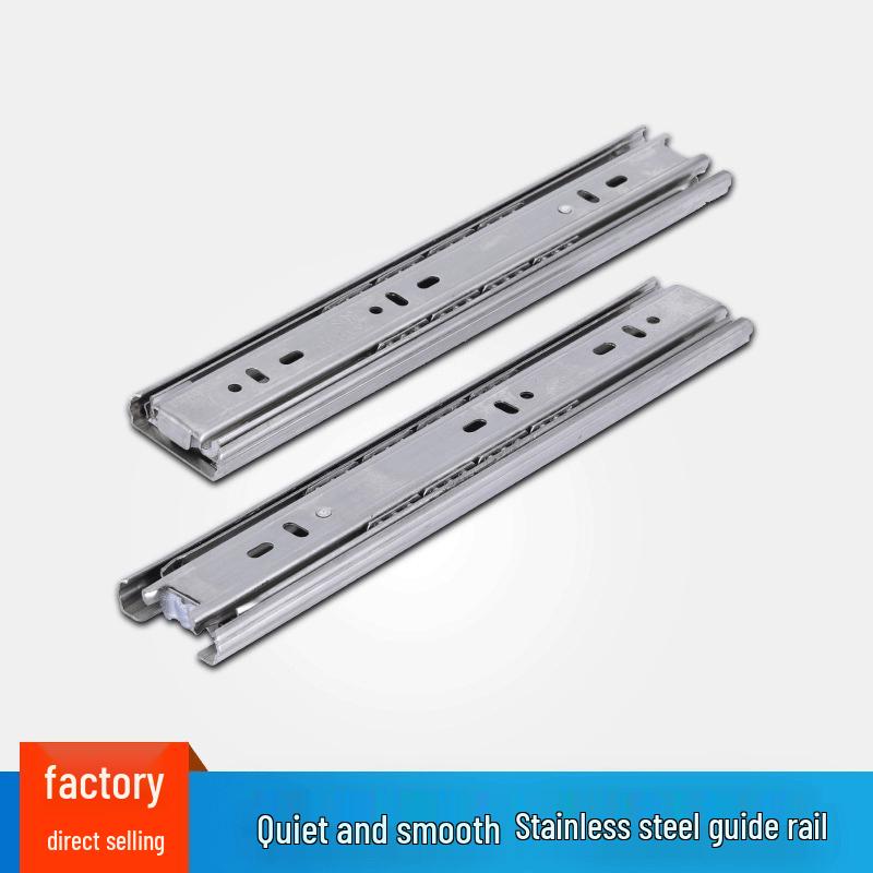

Бесшумные направляющие для ящиков из нержавеющей стали с плавным закрыванием, 3-секционные направляющие для кухонных шкафов и гардеробов 10-inch