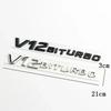 3D Chrome Black V8 V12 BITURBO Lettering Fender Emblem Badge Sticker for Mercedes Benz AMG logo E63 CL63 CLS63 G63 ML63 S63 SL63 AX1