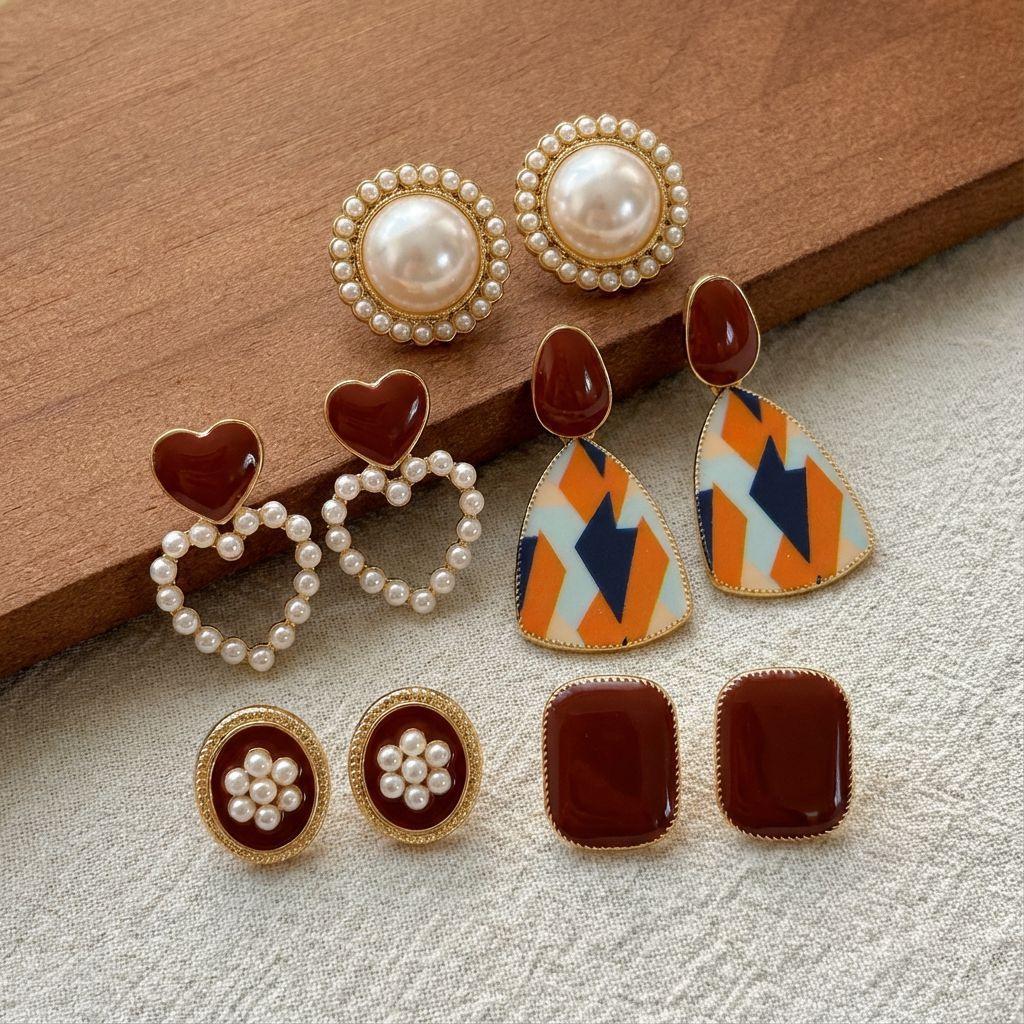 Korean Retro High-End Pearl Stud Earrings for Women