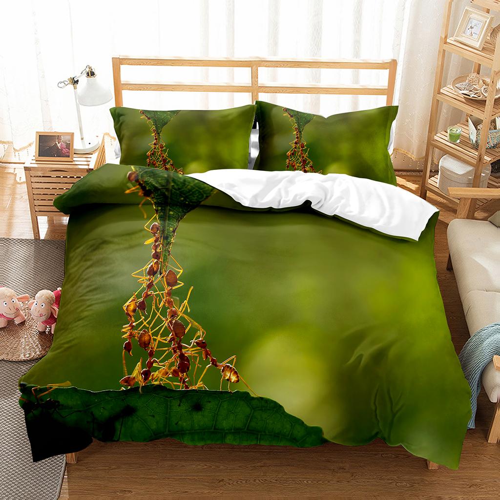 Ant Duvet Cover Set Lightweight Soft Polyester Comforter Cover for Kids Animals Lover Bedding Set with Pillowcase Quilt Cover