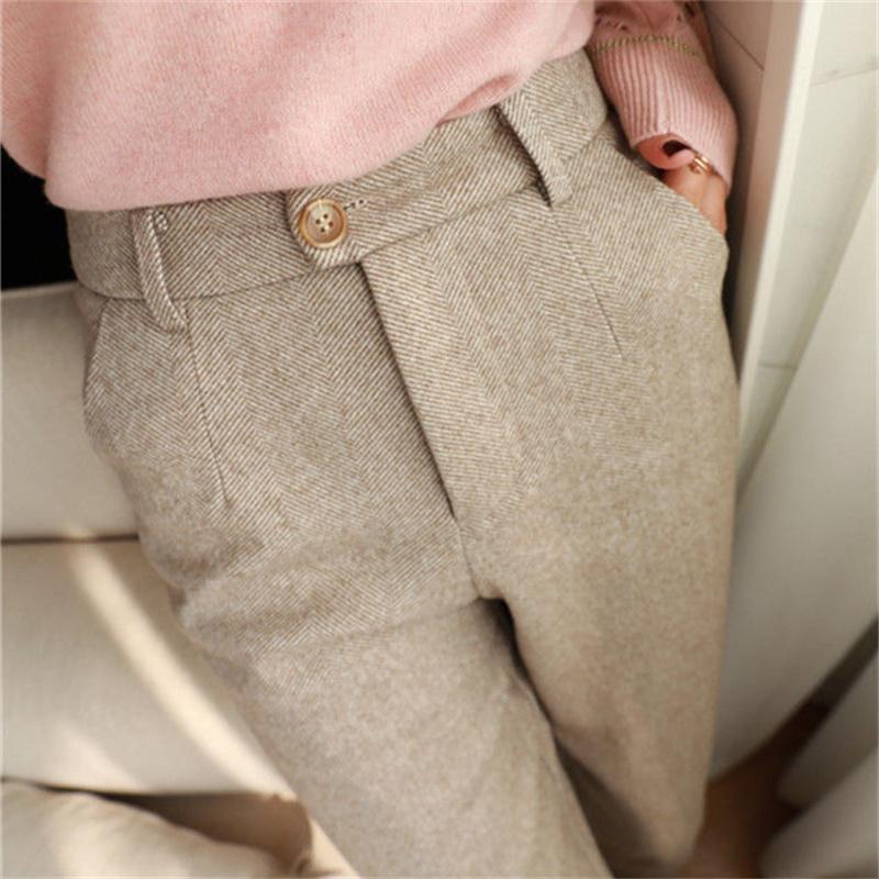 2022 podzim zima slim volné kalhoty tužkové kalhoty módní kancelář s vysokým pasem ležérní kalhoty vlněné harémové kalhoty retro ležérní kalhoty