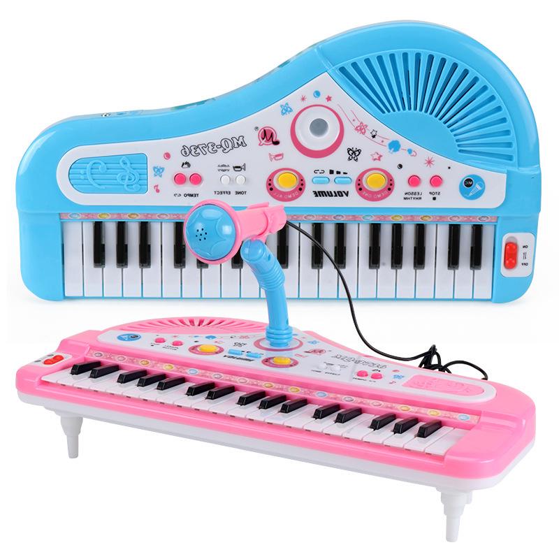 Children's 37-Key Mini Electronic Keyboard with Microphone - Multifunctional Piano Music Toy for Girls