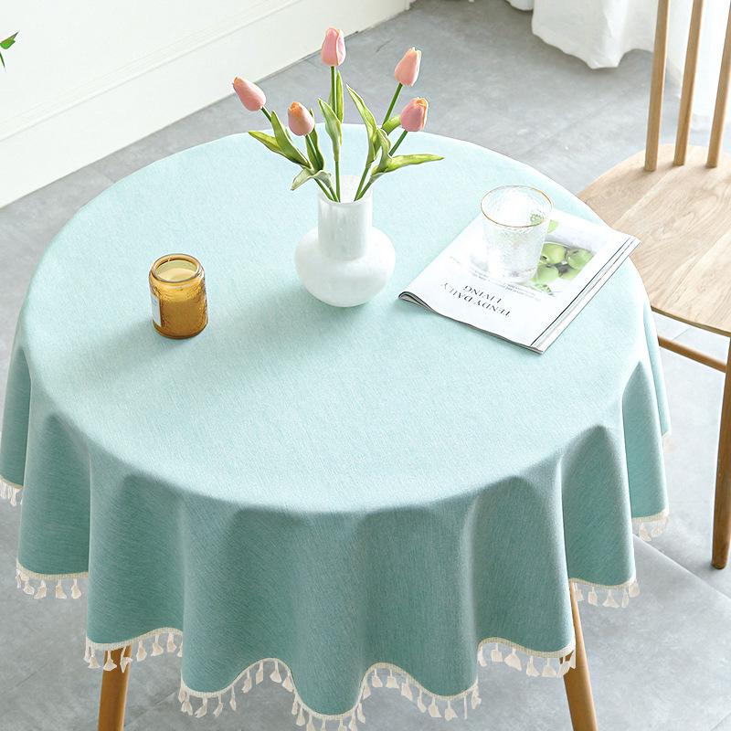 Rectangular Vinyl Tablecloth with Lace Rim ,Heavy Duty 100 % Waterproof Oil-Proof Round Tablecloth for Kitchen Party Picnic Dining  Indoor & Outdoor