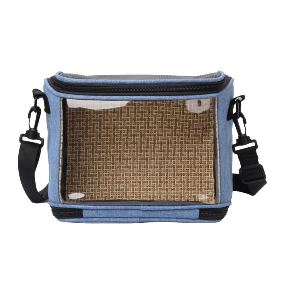 

Breathable Mesh Hamster Carrying Bag Portable Travel Bird Cage Pet Carrier Vet Visit синій